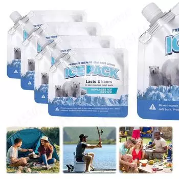 Гелевый пакет со льдом, наполненный водой, до 48 часов, морозильные пакеты, долговечная гелевая охлаждающая сумка для кемпинга, рыбалки