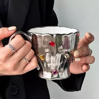 Gem Party Hot Girls Ambient Glass Diamond Couple Mug Trendy Fashion Bar Water Cup 300ml