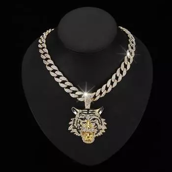 GemChic мужское персонализированное хип-хоп крутое ожерелье с подвеской в виде тигра из циркона в стиле ретро универсальный подарок на день рождения, Рождество