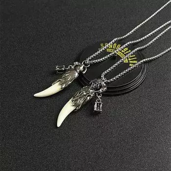 GemChic унисекс новый ретро сплав серп смерти фонарь властный волчьи зубы сплав кулон ожерелье крутая цепочка на день рождения рождественский подарок ювелирные изделия
