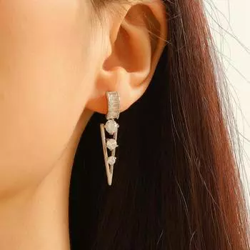 Женские серьги GemChic, модные, изысканные, классные, легкие, роскошные, вставленные серьги из циркония, подарок на день рождения, Рождество серебряный