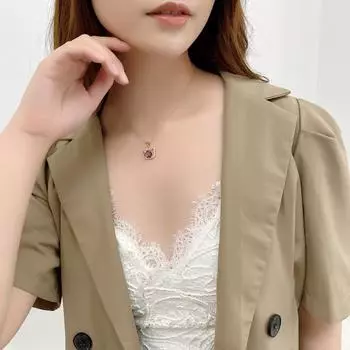 GemChic Women s Exquisite Sweet Embed Zircon Cat Kitty Pendant Necklace Ladies Trendy Clavicle Chain Birthday Christmas Jewelry Gift