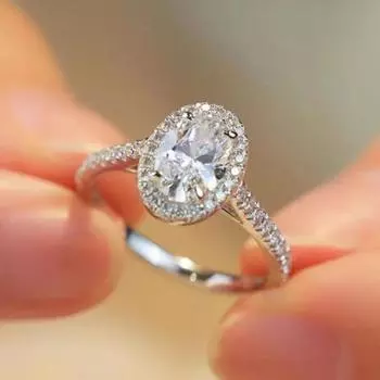 Кольцо GemChic для женщин, модное, изысканное, с массивным муассанитом и цирконом, открывающееся кольцо, регулируемое, на день рождения, на Рождество, в подарок