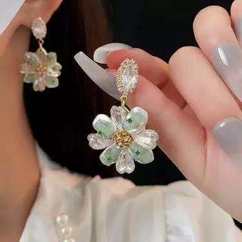 GemChic женские новые изысканные красочные цветы комплект сережек со стразами модные серьги-гвоздики для девочек подарок на день рождения рождество ювелирные изделия