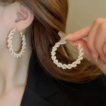 GemChic женские новые изысканные серьги-нити с жемчугом, модные элегантные серьги-гвоздики для девочек, подарок на день рождения, Рождество