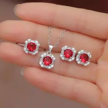 GemChic женские новые сверкающие классические блочные кристаллы со стразами подвеска ожерелье серьги кольцо комплект из трех предметов на день рождения рождественский подарок на день рождения