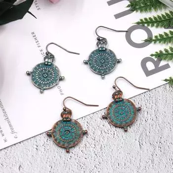 GemChic женские новые винтажные креативные круглые металлические серьги этническая мода серьги-крючки на день рождения рождественский подарок ювелирные изделия