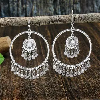 GemChic женские новые винтажные круглые полые серьги-подвески в виде солнца этнические модные серьги-крючки на день рождения рождественский подарок на день рождения