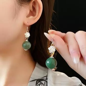 GemChic женские новые винтажные круглые серьги из натурального камня в форме лотоса этнические модные серьги-крючки на день рождения рождественский подарок на день рождения