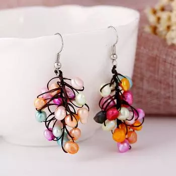 GemChic женские новые винтажные плетеные профильные цветные жемчужные серьги этническая мода серьги-крючки на день рождения рождественский подарок на день рождения белый