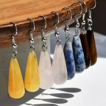 GemChic женские новые винтажные серьги-подвески из натурального аметиста универсальные однотонные модные серьги-крючки на день рождения, Рождество, ювелирные изделия в подарок .