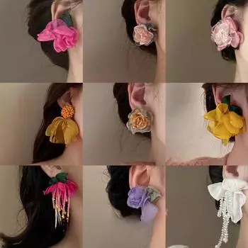 GemChic женские серьги-гвоздики с цветочной коллекцией, милые серьги-гвоздики, модные крутые серьги, ювелирные изделия на день рождения, Рождество, подарок