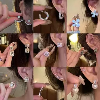 GemChic женские серьги-гвоздики с иглами, квадратные серьги с имитацией циркона, модные милые серьги, ювелирные изделия на день рождения, Рождество, подарок