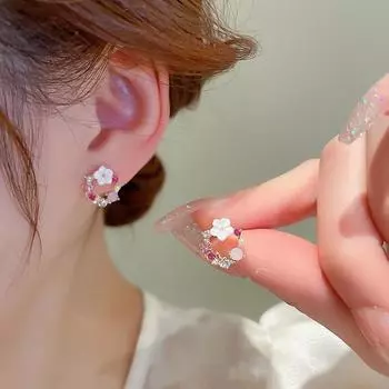 GemChic женские серьги-гвоздики с иглой и цирконием, серьги с имитацией жемчуга, простые милые серьги, ювелирные изделия на день рождения, Рождество, подарок