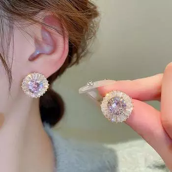 GemChic женские серьги изысканные крутые серьги-гвоздики с цирконием модные серьги-гвоздики серьги-гвоздики на день рождения, Рождество, ювелирные изделия, подарок