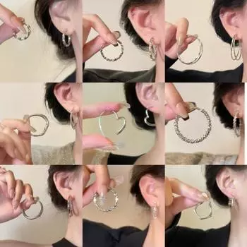 GemChic женские серьги, крутые серьги-гвоздики с иглами, геометрические круглые серьги-петли, простые серьги-петли на день рождения, Рождество, подарок