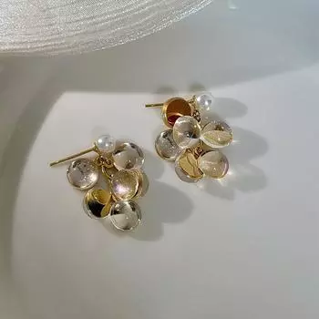 GemChic женские серьги модные серьги-гвоздики из смолы с виноградом изысканные универсальные украшения на день рождения и Рождество подарок