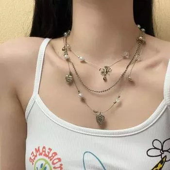 GemChic Женский Новый Винтажный Полый Сплав Любовь Ключица Ожерелье Набор Крутая Универсальная Цепочка Модный День Рождения Рождественский Ювелирный Подарок