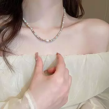 GemChic женское изысканное натуральное каменное бусины-счеты, цветное ожерелье, модная цепочка на ключицу, подарок на день рождения, Рождество, ювелирные изделия