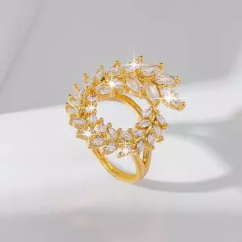 GemChic женское кольцо со сверкающей геометрией и пшеницей, комплект, кольцо с цирконом, модное регулируемое кольцо с отверстием, ювелирное изделие на день рождения, Рождество, подарок