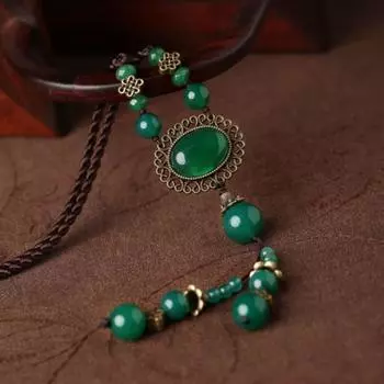 GemChic Женское Новое Этническое Винтажное Бирюзовое Ожерелье с Подвеской в Виде Кисточки Персонализированная Длинная Цепочка Модные Украшения Подарок На День Рождения Рождественские Украшения
