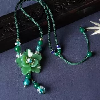 GemChic женское новое классическое ожерелье с подвеской в виде цветка и лепестка из глазури, винтажная этническая регулируемая цепочка, модное украшение на день рождения, рождественский подарок