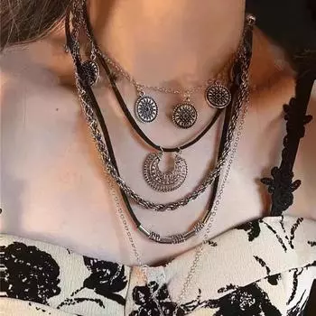 GemChic женское новое крутое многослойное ожерелье из сплава с подвеской в виде подсолнуха винтажная универсальная цепочка модный подарок на день рождения, Рождество ювелирные изделия