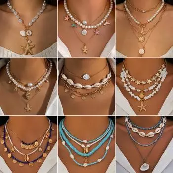 GemChic Женское Новое Винтажное Ожерелье с подвеской в виде морской звезды и ключицы Этническая Цепочка Модный Подарок на День Рождения Рождественские Украшения