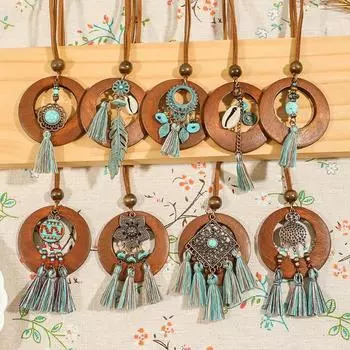 GemChic женское новое винтажное этническое ожерелье с цветочной ракушкой из полого хлопка и пеньки, универсальная цепочка, модное украшение на день рождения, Рождество, подарок