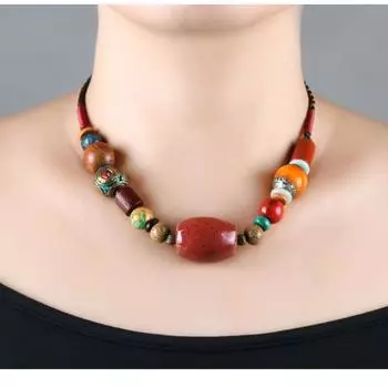 GemChic женское новое винтажное классическое ожерелье с мраморными бусинами на ключицу, этническая регулируемая цепочка, модное украшение на день рождения, рождественский подарок
