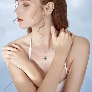 GemChic женское ожерелье с подвеской в форме сердца, кулон на 100 языках, проекционное ожерелье «I Love You», для девочек, подарок на день рождения, Рождество, ювелирные изделия