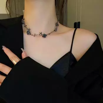 GemChic женское ретро-ожерелье с изображением листьев камелии, персонализированная цепочка на ключицу, подарок на день рождения, Рождество, ювелирные изделия