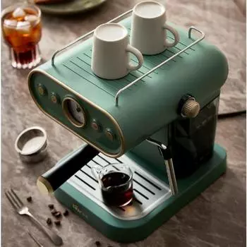 Gemilai Полуавтоматическая кофемашина для эспрессо, давление 15 бар, кофеварка в ретро-дизайне, резервуар для воды 1,1 л, 1100 Вт, 120 В~, G3017