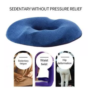 Геморрой Подушка для сиденья Нескользящая Подушка для стула для обеденных стульев Толстая пена с эффектом памяти Удобная темно-синий