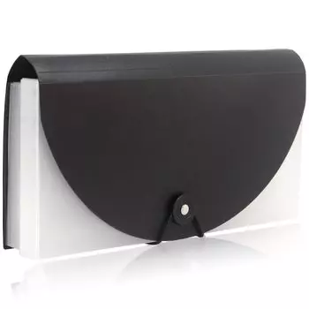 GemRich Файл для чеков, держатель для документов, чехол для документов, органайзер для документов A4, большой, черный, тройной сгиб