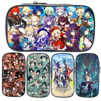 Gemshin Impact Пенал Держатель для хранения Venti Eula Zhongli на молнии Школьные принадлежности Стационарные сумки Подарочный чехол-держатель 1