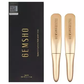 GEMSHO Eyelash Serum 3 мл Genuine Eyelash Eyebrow Hairline Natural Eyelash Serum (х 2)