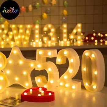 Gemsun Fas on DIY 0-9 светодиодный цифровой ночник с поддержкой стоячей настенной теплой лампы W te Decor 22cm X 14.8cm X 4.5cm