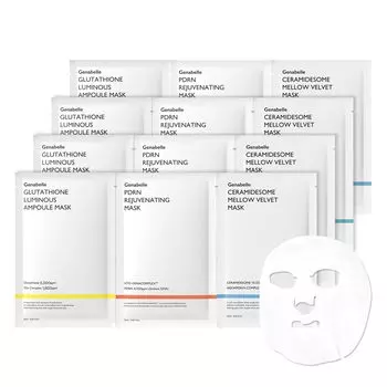 Genabelle Mask Pack 3 типа 12 шт. Набор масок с глутатионом 4 маски PDRN 4 церамидосомы (4 + + Маски)