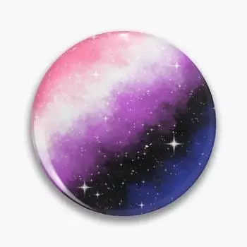 Genderfluid Pride Flag Galaxy настраиваемая мягкая пуговица на лацкане, воротник одежды, модная брошь, забавная мультяшная металлическая шляпа