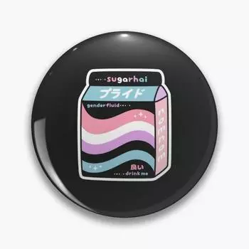 Genderfluid Pride Milk, настраиваемая мягкая пуговица, булавка для одежды, мультяшная брошь, шляпа, модная креативная булавка для лацкана для любовника, декор из металла