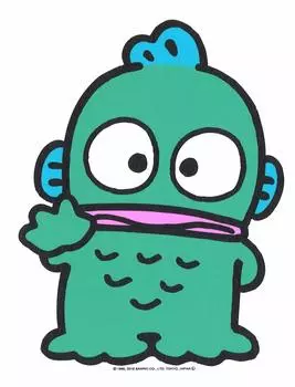 General Sticker Hangyodon Decor Wall Sticker Sanrio Green x [Home Sticker] Die-cut H17.5cm W13.5cm DW-011