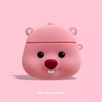 Generation and Third Generation Airpodspro Wireless Bluetooth Earbuds Case 3 Generation 4 Generation 5 Generation Silicone Drop-Resistant Loopy Cute airpods 1/2 generation Little Beaver Ruby]