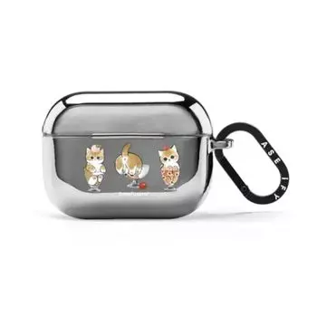 Generation Mirror Protective Cover Butterfly Summer Florals Applicable AirPod Pro2 Generation Butter Bear Airpods3 Apple Electroplating Earphone Case Apple Airpods Pro 2 Mirror earphone set (Cup cat)