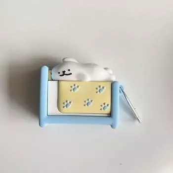 Generation Protective Cover Bluetooth Airpods1/2 Generation for Apple Silicone Soft Case Drop-Resistant Niche Style Huaqiang North Luoda 5 Generation Huaqiangbei three generations Blue Sleep lines dog