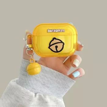 Generation Silicone Pro Cartoon Cute Creative Men s and Women s Second Generation Set All-Inclusive Drop-Resistant New Arrival 4 Generation Soft Case Apple Airpods Pro Bell + Yellow Bell pendant