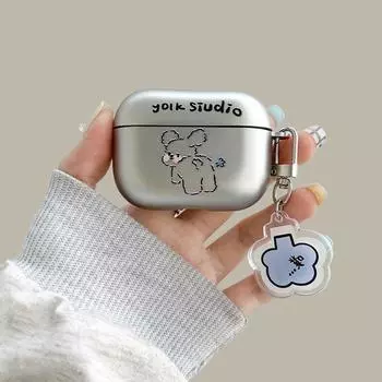 Generation Silver 3 Generation Silicone Pro Cartoon Female Second Generation Set 4 Generation Drop-Resistant New Arrival Cute Soft Case Young Adult 1 Apple Airpods Pro Farting Dog + Poof Pendant