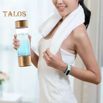 Генератор стаканов для воды, богатый водородом, быстрый электролиз, улучшение качества воды, портативная перезаряжаемая бутылка для домашнего офиса, путешествий, ежедневного питья золотистый