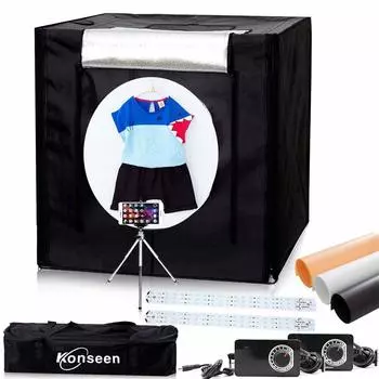 Generic Konseen Photography Box Large 80x80x80cm Photography Kit Adjustable Light Intensity 192 Pieces 5500K LED Light Professional Photography Booth