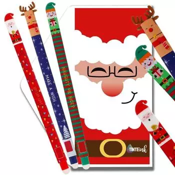 Generisch Erasable Pen Set Christmas Special Edition 3 Pens Perfect Cute 1ml Refill One Size